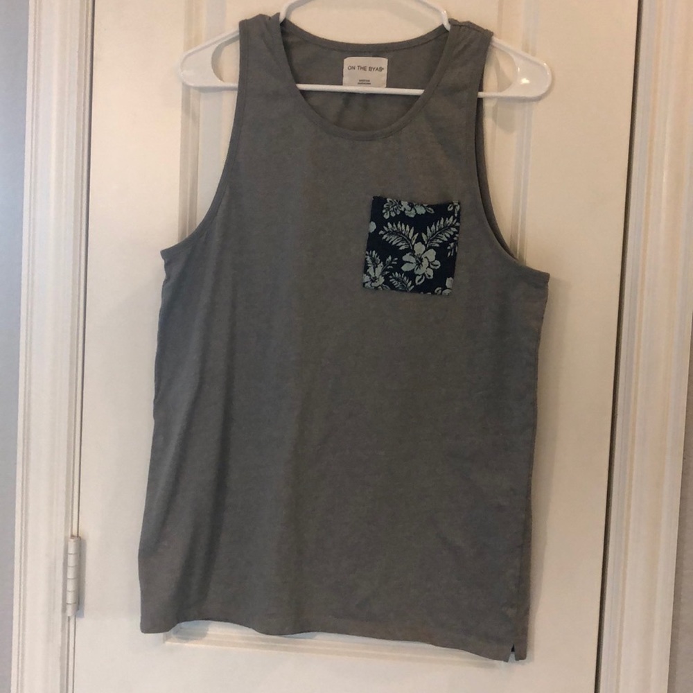 On the Bias, gray tank top, size M,